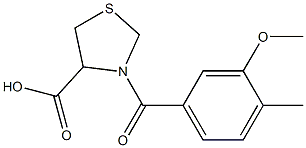 3-(3-methoxy-4-methylbenzoyl)-1,3-thiazolidine-4-carboxylic acid 化学構造式