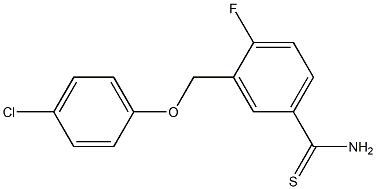3-(4-chlorophenoxymethyl)-4-fluorobenzene-1-carbothioamide 化学構造式