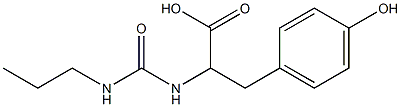 3-(4-hydroxyphenyl)-2-[(propylcarbamoyl)amino]propanoic acid Struktur