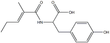 3-(4-hydroxyphenyl)-2-{[(2E)-2-methylpent-2-enoyl]amino}propanoic acid Structure