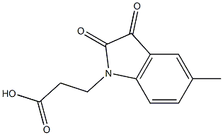 3-(5-methyl-2,3-dioxo-2,3-dihydro-1H-indol-1-yl)propanoic acid 结构式