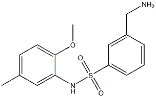 3-(aminomethyl)-N-(2-methoxy-5-methylphenyl)benzene-1-sulfonamide,,结构式