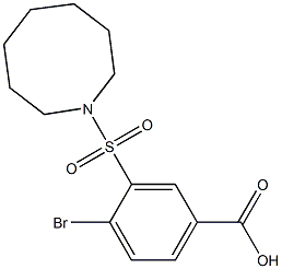 3-(azocane-1-sulfonyl)-4-bromobenzoic acid 化学構造式