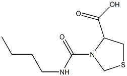 3-(butylcarbamoyl)-1,3-thiazolidine-4-carboxylic acid,,结构式