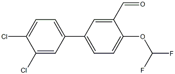 3',4'-dichloro-4-(difluoromethoxy)-1,1'-biphenyl-3-carbaldehyde 化学構造式