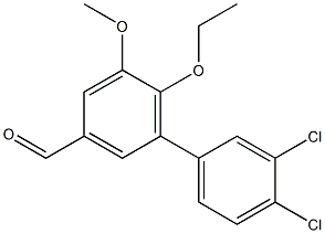 3',4'-dichloro-6-ethoxy-5-methoxy-1,1'-biphenyl-3-carbaldehyde 化学構造式