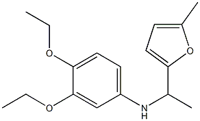3,4-diethoxy-N-[1-(5-methylfuran-2-yl)ethyl]aniline 化学構造式