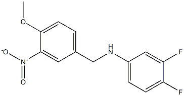 3,4-difluoro-N-[(4-methoxy-3-nitrophenyl)methyl]aniline Struktur