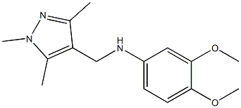 3,4-dimethoxy-N-[(1,3,5-trimethyl-1H-pyrazol-4-yl)methyl]aniline 化学構造式