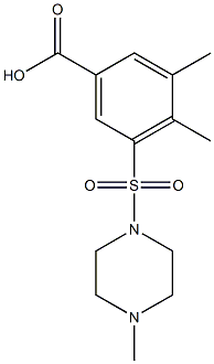 3,4-dimethyl-5-[(4-methylpiperazine-1-)sulfonyl]benzoic acid,,结构式