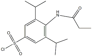 3,5-bis(propan-2-yl)-4-propanamidobenzene-1-sulfonyl chloride