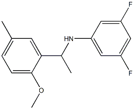 3,5-difluoro-N-[1-(2-methoxy-5-methylphenyl)ethyl]aniline,,结构式