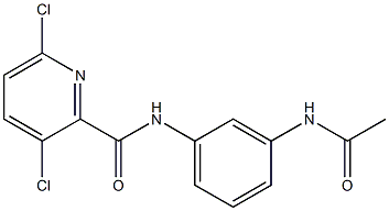 3,6-dichloro-N-(3-acetamidophenyl)pyridine-2-carboxamide 化学構造式