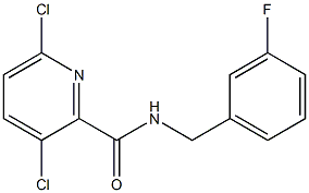 3,6-dichloro-N-[(3-fluorophenyl)methyl]pyridine-2-carboxamide 化学構造式