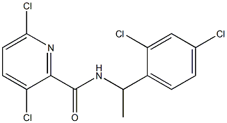 3,6-dichloro-N-[1-(2,4-dichlorophenyl)ethyl]pyridine-2-carboxamide 化学構造式