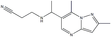 3-[(1-{2,7-dimethylpyrazolo[1,5-a]pyrimidin-6-yl}ethyl)amino]propanenitrile|