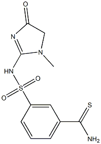 3-[(1-methyl-4-oxo-4,5-dihydro-1H-imidazol-2-yl)sulfamoyl]benzene-1-carbothioamide Struktur
