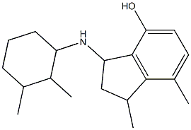 3-[(2,3-dimethylcyclohexyl)amino]-1,7-dimethyl-2,3-dihydro-1H-inden-4-ol 结构式