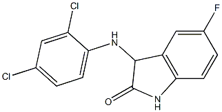 3-[(2,4-dichlorophenyl)amino]-5-fluoro-2,3-dihydro-1H-indol-2-one,,结构式