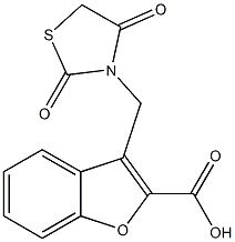 3-[(2,4-dioxo-1,3-thiazolidin-3-yl)methyl]-1-benzofuran-2-carboxylic acid Structure