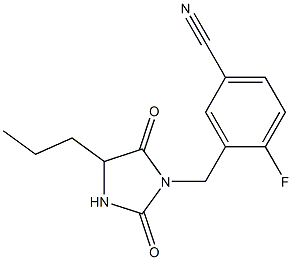 3-[(2,5-dioxo-4-propylimidazolidin-1-yl)methyl]-4-fluorobenzonitrile Struktur