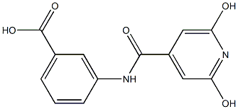 3-[(2,6-dihydroxyisonicotinoyl)amino]benzoic acid Structure