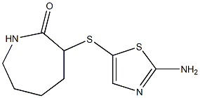 3-[(2-amino-1,3-thiazol-5-yl)sulfanyl]azepan-2-one,,结构式