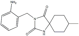 3-[(2-aminophenyl)methyl]-8-methyl-1,3-diazaspiro[4.5]decane-2,4-dione,,结构式
