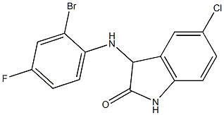 3-[(2-bromo-4-fluorophenyl)amino]-5-chloro-2,3-dihydro-1H-indol-2-one,,结构式