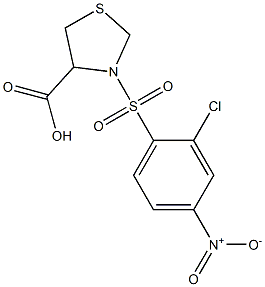 3-[(2-chloro-4-nitrobenzene)sulfonyl]-1,3-thiazolidine-4-carboxylic acid,,结构式