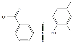 3-[(2-fluoro-4-methylphenyl)sulfamoyl]benzene-1-carbothioamide Struktur
