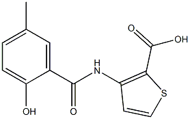 3-[(2-hydroxy-5-methylbenzene)amido]thiophene-2-carboxylic acid Structure
