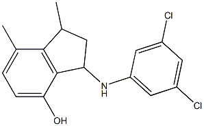 3-[(3,5-dichlorophenyl)amino]-1,7-dimethyl-2,3-dihydro-1H-inden-4-ol Structure