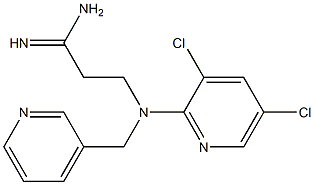 3-[(3,5-dichloropyridin-2-yl)(pyridin-3-ylmethyl)amino]propanimidamide 化学構造式