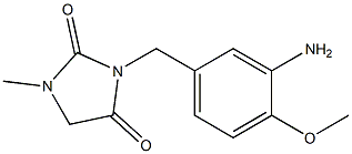 3-[(3-amino-4-methoxyphenyl)methyl]-1-methylimidazolidine-2,4-dione,,结构式