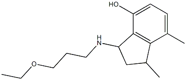 3-[(3-ethoxypropyl)amino]-1,7-dimethyl-2,3-dihydro-1H-inden-4-ol Struktur