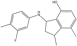 3-[(3-fluoro-4-methylphenyl)amino]-1,7-dimethyl-2,3-dihydro-1H-inden-4-ol Structure