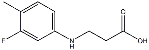 3-[(3-fluoro-4-methylphenyl)amino]propanoic acid 化学構造式