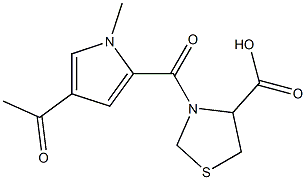 3-[(4-acetyl-1-methyl-1H-pyrrol-2-yl)carbonyl]-1,3-thiazolidine-4-carboxylic acid Structure