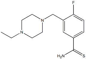 3-[(4-ethylpiperazin-1-yl)methyl]-4-fluorobenzenecarbothioamide,,结构式