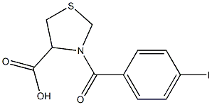 3-[(4-iodophenyl)carbonyl]-1,3-thiazolidine-4-carboxylic acid,,结构式