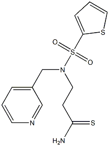 3-[(pyridin-3-ylmethyl)(thiophene-2-)sulfonamido]propanethioamide 结构式