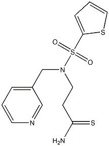 3-[(pyridin-3-ylmethyl)(thiophene-2-)sulfonamido]propanethioamide,,结构式