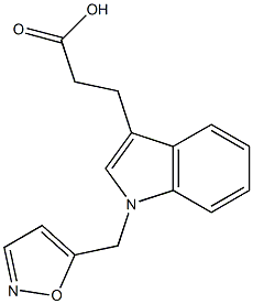 3-[1-(1,2-oxazol-5-ylmethyl)-1H-indol-3-yl]propanoic acid Struktur