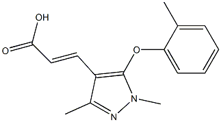 3-[1,3-dimethyl-5-(2-methylphenoxy)-1H-pyrazol-4-yl]prop-2-enoic acid 化学構造式