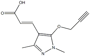 3-[1,3-dimethyl-5-(prop-2-yn-1-yloxy)-1H-pyrazol-4-yl]prop-2-enoic acid,,结构式