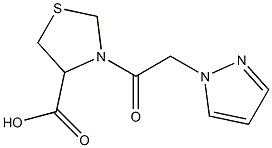 3-[2-(1H-pyrazol-1-yl)acetyl]-1,3-thiazolidine-4-carboxylic acid 结构式