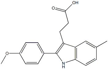 3-[2-(4-methoxyphenyl)-5-methyl-1H-indol-3-yl]propanoic acid,,结构式