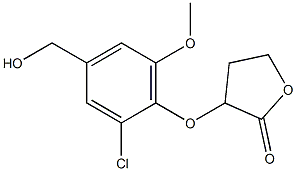 3-[2-chloro-4-(hydroxymethyl)-6-methoxyphenoxy]oxolan-2-one,,结构式