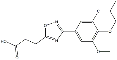 3-[3-(3-chloro-5-methoxy-4-propoxyphenyl)-1,2,4-oxadiazol-5-yl]propanoic acid Structure